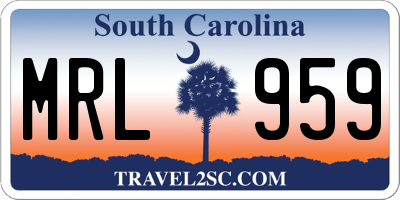 SC license plate MRL959