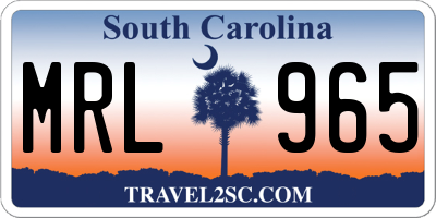 SC license plate MRL965