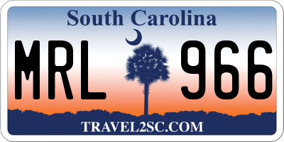 SC license plate MRL966