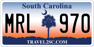 SC license plate MRL970