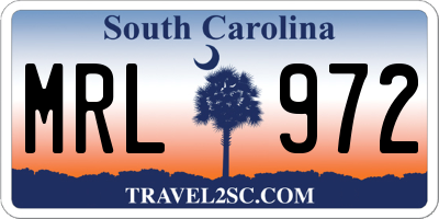 SC license plate MRL972