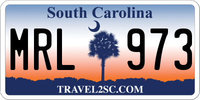 SC license plate MRL973