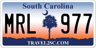 SC license plate MRL977