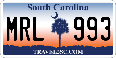 SC license plate MRL993
