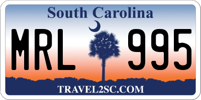 SC license plate MRL995