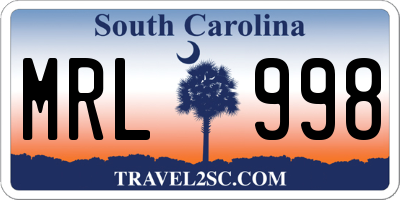 SC license plate MRL998