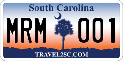 SC license plate MRM001