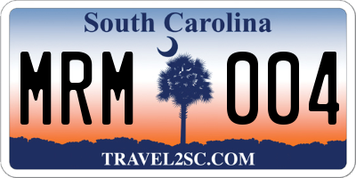 SC license plate MRM004