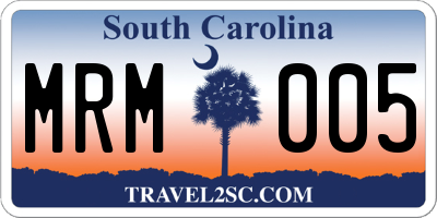SC license plate MRM005