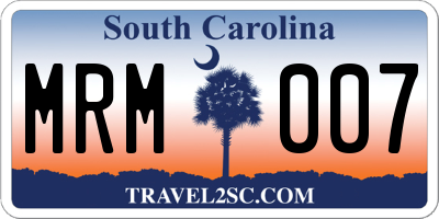 SC license plate MRM007