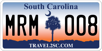 SC license plate MRM008