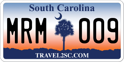 SC license plate MRM009