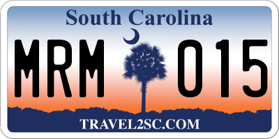 SC license plate MRM015