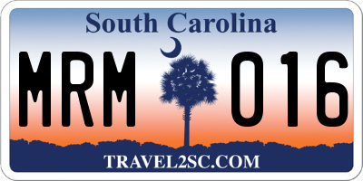 SC license plate MRM016