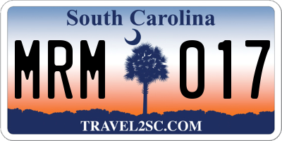 SC license plate MRM017