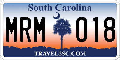 SC license plate MRM018