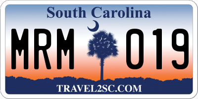 SC license plate MRM019