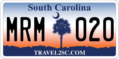 SC license plate MRM020