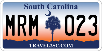 SC license plate MRM023