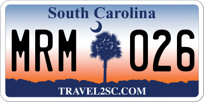 SC license plate MRM026