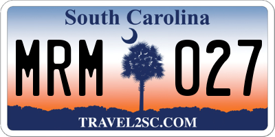 SC license plate MRM027
