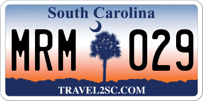 SC license plate MRM029