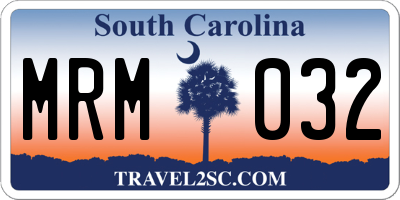 SC license plate MRM032