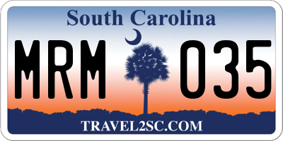 SC license plate MRM035