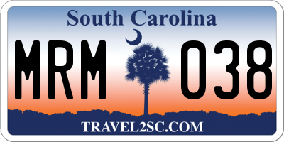 SC license plate MRM038
