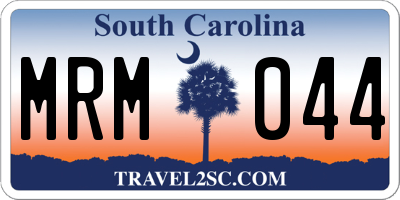 SC license plate MRM044