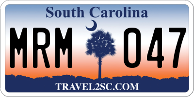 SC license plate MRM047