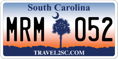 SC license plate MRM052
