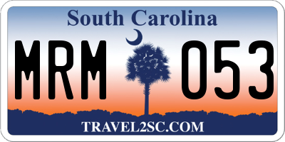 SC license plate MRM053