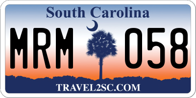 SC license plate MRM058