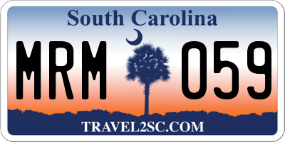 SC license plate MRM059