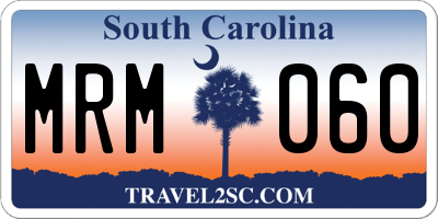 SC license plate MRM060