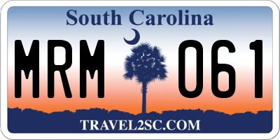SC license plate MRM061
