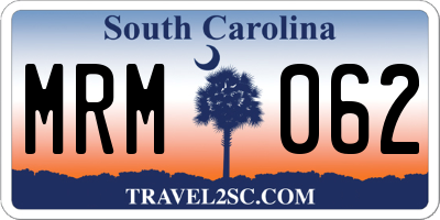 SC license plate MRM062