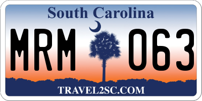 SC license plate MRM063