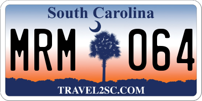 SC license plate MRM064