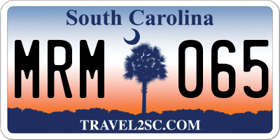 SC license plate MRM065