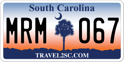 SC license plate MRM067