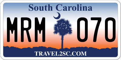 SC license plate MRM070