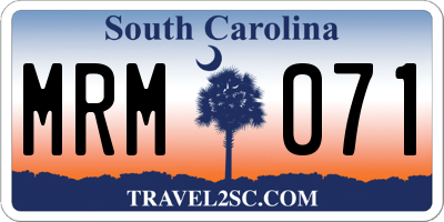 SC license plate MRM071