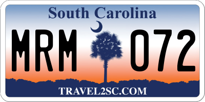 SC license plate MRM072