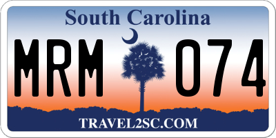 SC license plate MRM074
