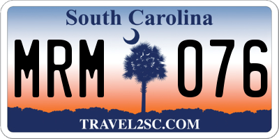 SC license plate MRM076