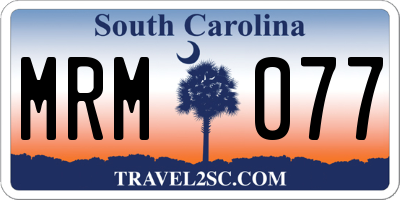 SC license plate MRM077