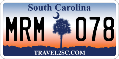 SC license plate MRM078