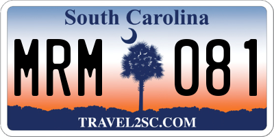 SC license plate MRM081
